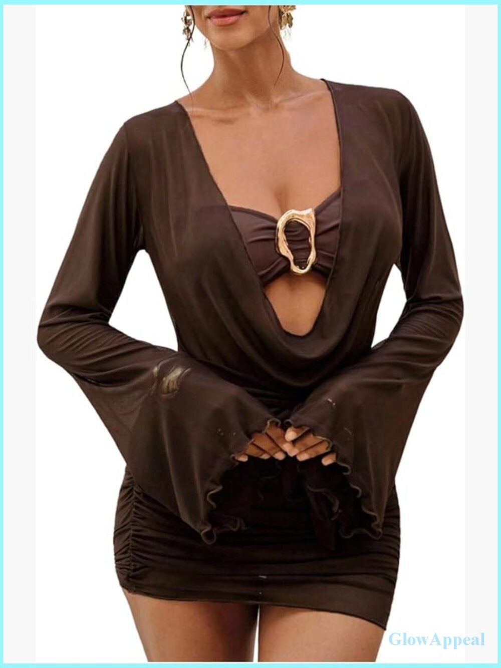 3 Piece Bandeau Bikini Set with Cover Up Dress String Tie Side Swimsuit